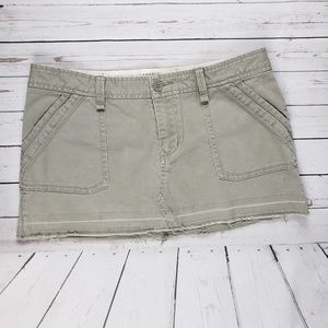 Abercrombie & Fitch Khaki Green Raw Edge Skirt 6